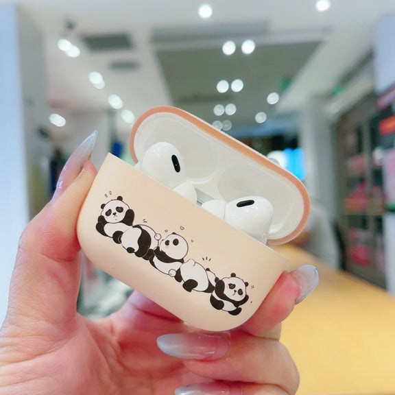For AirPods 3 Panda Pattern Earbuds Box Frosted TPU Case(Cute Panda)
