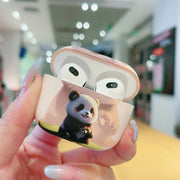 For AirPods Pro 2 Phantom Panda Pattern Earbuds Box Frosted TPU Case(White)