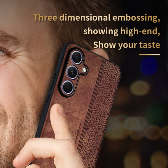 For Samsung Galaxy S25+ 5G AZNS 3D Embossed Skin Feel Phone Case(Sapphire Blue)