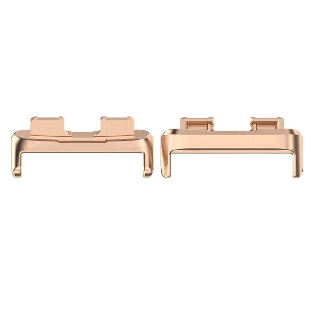 For Huawei Band 10 / 9 / 8 1 Pair Stainless Steel Metal Watch Band Connector(Rose Gold)