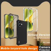 For iPhone 16 imak Shockproof Airbag TPU Phone Case(Matte Black)