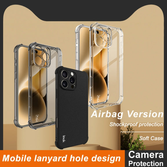 For iPhone 16 Pro Max imak Shockproof Airbag TPU Phone Case(Matte Black)
