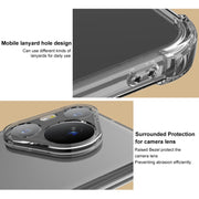 For iPhone 16e imak Shockproof Airbag TPU Phone Case(Transparent Black)