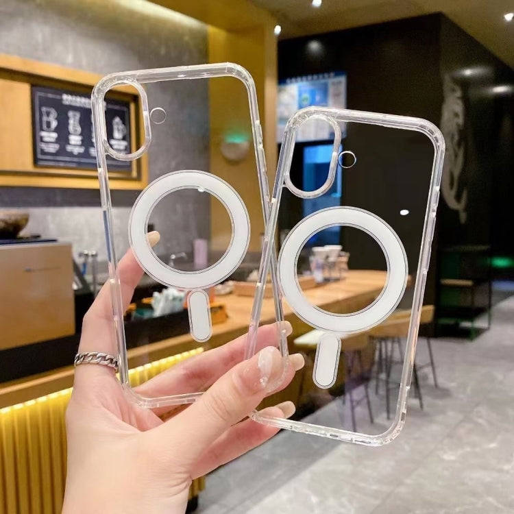 For iPhone 16 Pro Large Hole Camera MagSafe Magnetic Clear Acrylic TPU Case(Transparent)
