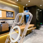 For iPhone 16 Plus Large Hole Camera MagSafe Magnetic Clear Acrylic TPU Case(Transparent)