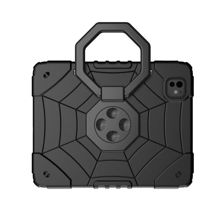 For iPad Pro 11 2024 Spider Turntable Handle Stress Relief Tablet Case(Black)