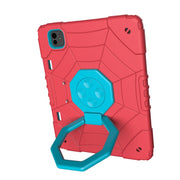 For iPad Pro 11 2024 Spider Turntable Handle Stress Relief Tablet Case(Red Blue)
