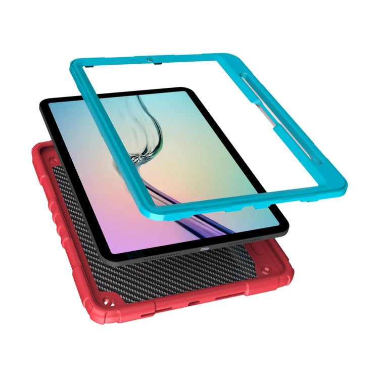 For iPad Pro 11 2024 Spider Turntable Handle Stress Relief Tablet Case(Red Blue)