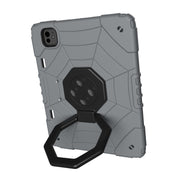 For iPad Pro 11 2024 Spider Turntable Handle Stress Relief Tablet Case(Grey Black)