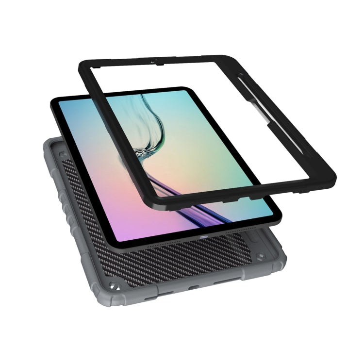 For iPad Pro 11 2024 Spider Turntable Handle Stress Relief Tablet Case(Grey Black)