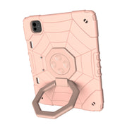 For iPad Pro 11 2024 Spider Turntable Handle Stress Relief Tablet Case(Rose Gold)