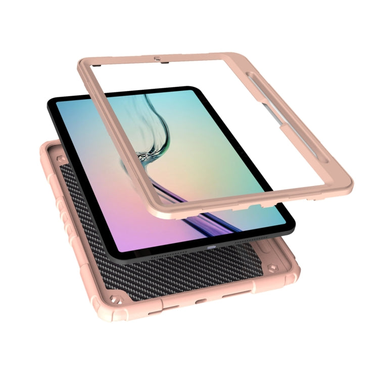 For iPad Pro 11 2024 Spider Turntable Handle Stress Relief Tablet Case(Rose Gold)