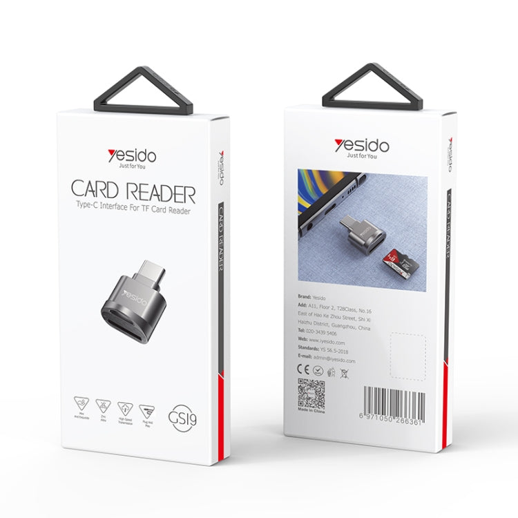 Yesido GS19 USB-C / Type-C to TF Card OTG Mini Card Reader(Black)