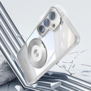 For Samsung Galaxy S25 5G 360 Holder MagSafe Acrylic Hybrid TPU Phone Case(Frosted White)