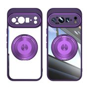 For Google Pixel 9 / 9 Pro 360 Holder Magsafe Acrylic Hybrid TPU Phone Case(Purple)