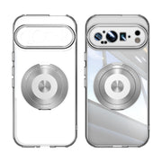 For Google Pixel 9 Pro XL 360 Holder Magsafe Acrylic Hybrid TPU Phone Case(Frosted White)