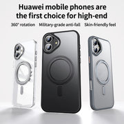 For iPhone 16 360 Rotating MagSafe Magnetic Frosted Phone Case(Grey)