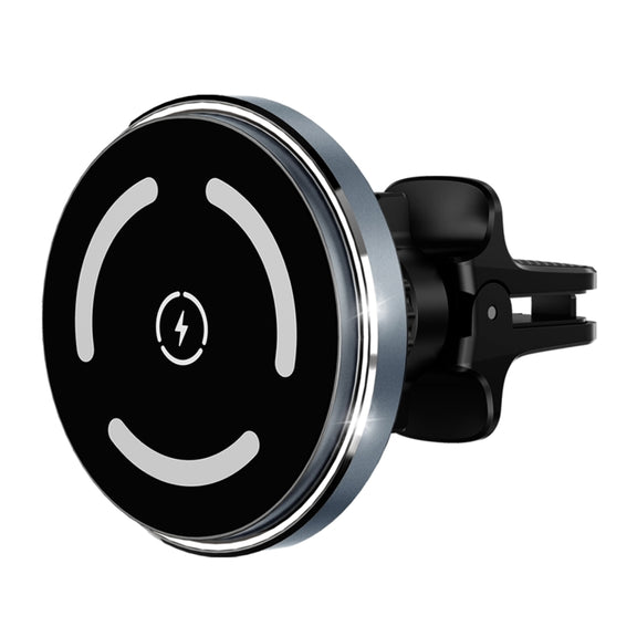 M68 15W Magnetic QI Standard Wireless Charging Car Holder(Dark Grey)