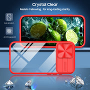 For iPhone 16 Plus Sliding Camshield Acrylic Hybrid TPU Phone Case(Red)