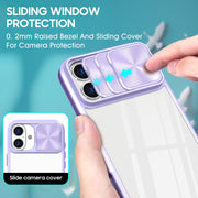 For iPhone 16 Plus Sliding Camshield Acrylic Hybrid TPU Phone Case(Purple)