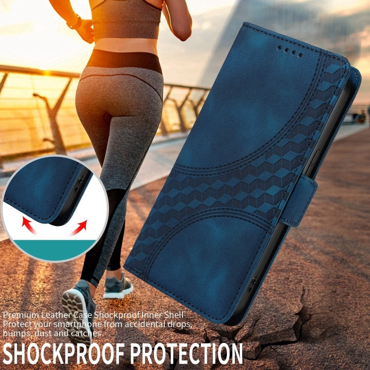 For Redmi K70 / K70 Pro Embossed Rhombus Starry Leather Phone Case(Blue)