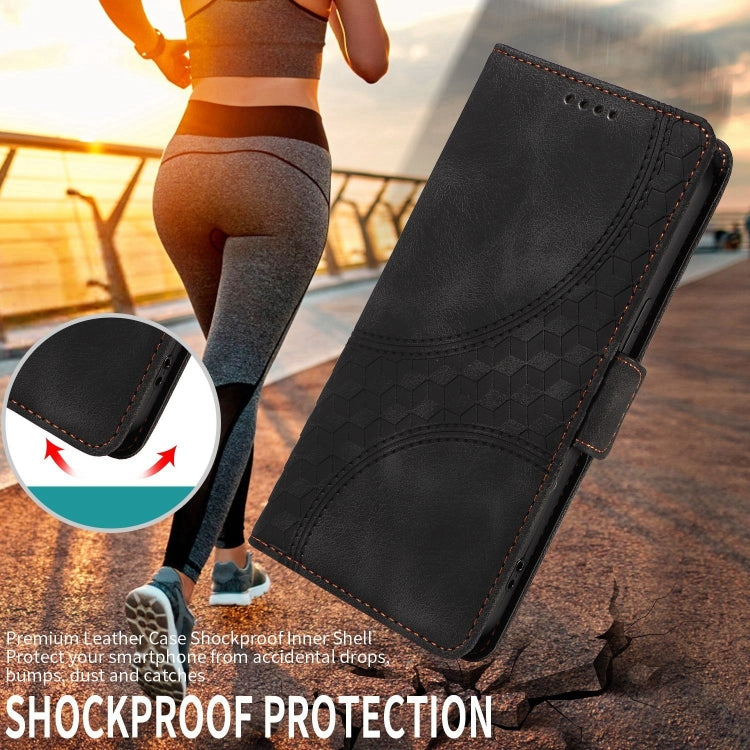 For Redmi K70 / K70 Pro Embossed Rhombus Starry Leather Phone Case(Black)