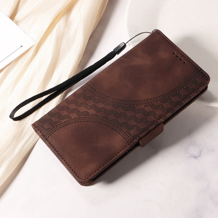 For Redmi K70 / K70 Pro Embossed Rhombus Starry Leather Phone Case(Brown)