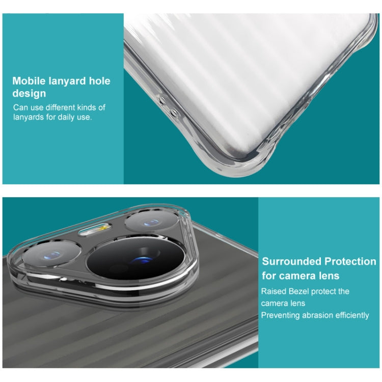 For OPPO Reno12 Pro Global IMAK Corrugated Texture Airbag TPU Phone Case(Transparent)