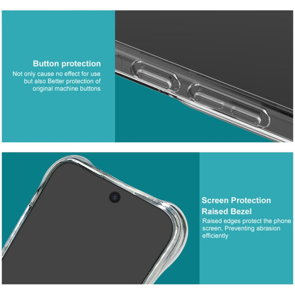 For iPhone 16 Pro IMAK Corrugated Texture Airbag TPU Phone Case(Transparent)