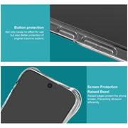 For iPhone 16 Pro IMAK Corrugated Texture Airbag TPU Phone Case(Transparent Black)