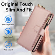 For Samsung Galaxy S24 5G Crossbody Ring Multifunctional Wallet Leather Phone Case(Rose Gold)