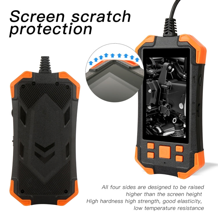 T20 4.3 inch IPS Screen 5.5mm Dual Camera IP67 Water-resistant Hard Cable Digital Endoscope, Length:5m(Black Orange)