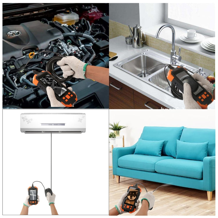 T20 4.3 inch IPS Screen 5.5mm Dual Camera IP67 Water-resistant Hard Cable Digital Endoscope, Length:5m(Black Orange)
