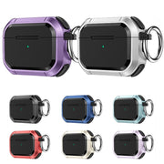For AirPods 3 Armor TPU + PC Earbuds Box Protective Case with Metal Buckle(Silver)