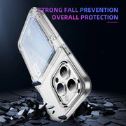 For iPhone 16 Pro Card Holder Acrylic Hybrid TPU Phone Case(Transparent)
