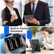 For iPad Pro 11 2024 T Holder Robot Silicone Hybrid PC Tablet Case(Black)