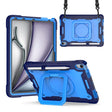 For iPad Air 11 2025 / 2024 Handle Grip Holder Silicone Hybrid PC Tablet Case with Strap(Navy Blue Blue) - iPad Air 11 2025 / 2024 Cases by PMC TechLife | Online Shopping South Africa | PMC TechLife | Buy Now Pay Later Mobicred