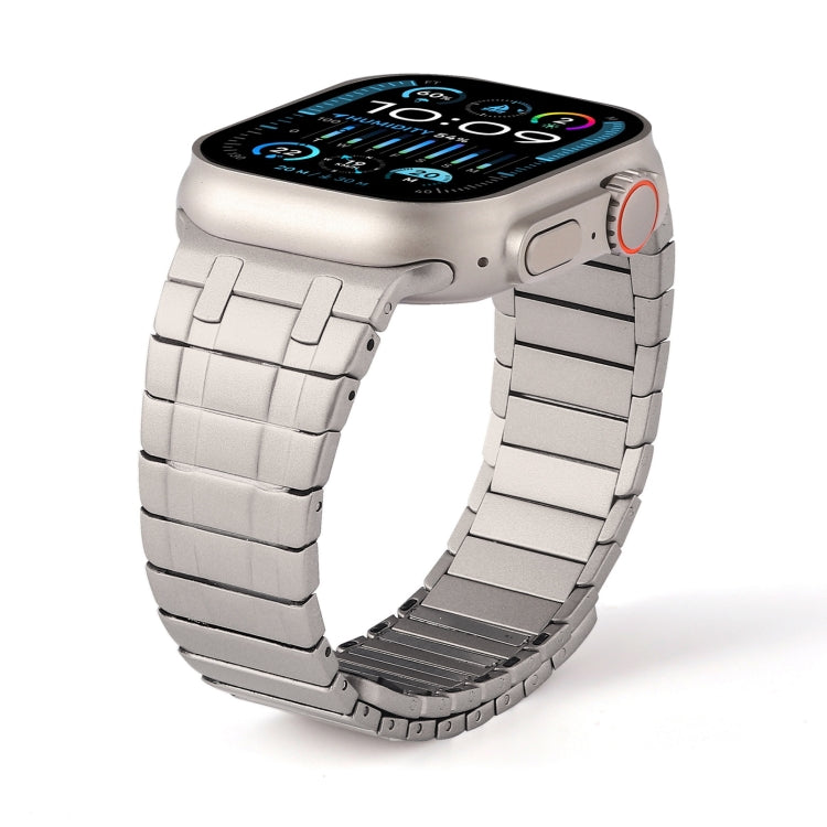 For Apple Watch SE 2023 44mm Magnetic Stainless Steel Watch Band(Titanium Gold)