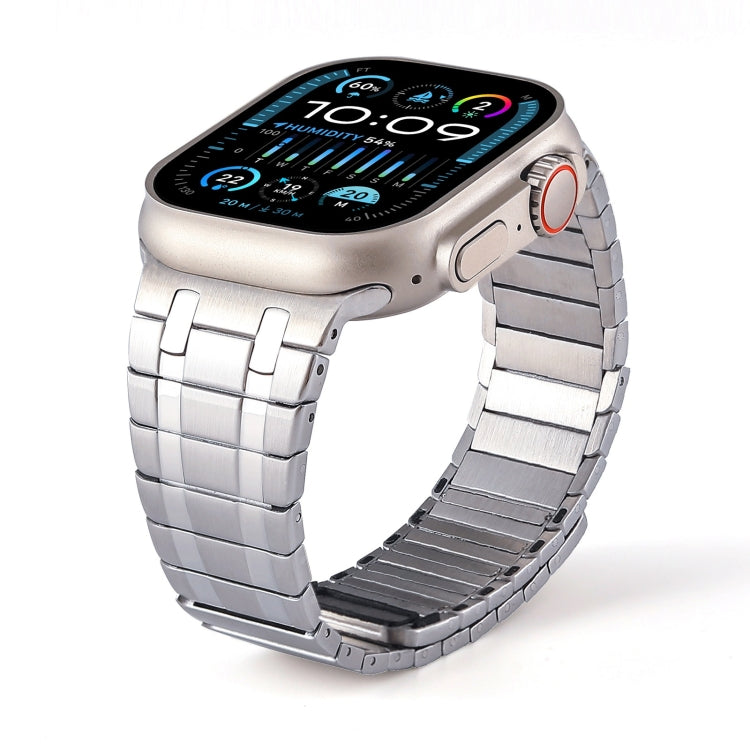 For Apple Watch Ultra 2 49mm Magnetic Stainless Steel Watch Band(Silver)