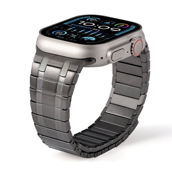 For Apple Watch Series 8 45mm Magnetic Stainless Steel Watch Band(Titanium Grey)