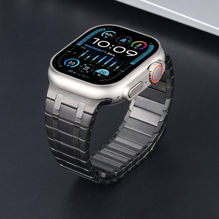 For Apple Watch Series 6 44mm Magnetic Stainless Steel Watch Band(Titanium Grey)