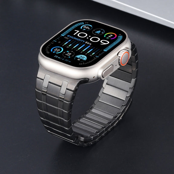 For Apple Watch Series 6 44mm Magnetic Stainless Steel Watch Band(Titanium Grey)