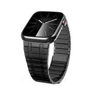 For Apple Watch Series 5 44mm Magnetic Stainless Steel Watch Band(Black)