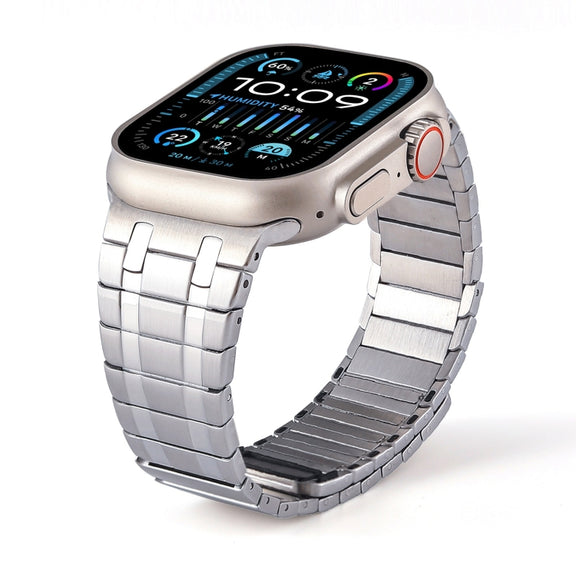 For Apple Watch Series 4 44mm Magnetic Stainless Steel Watch Band(Silver)