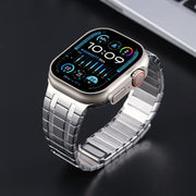 For Apple Watch Series 4 44mm Magnetic Stainless Steel Watch Band(Silver)