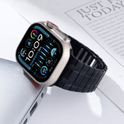 For Apple Watch Series 3 42mm Magnetic Stainless Steel Watch Band(Black)