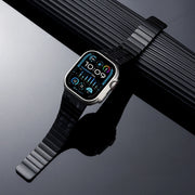 For Apple Watch Series 3 42mm Magnetic Stainless Steel Watch Band(Black)