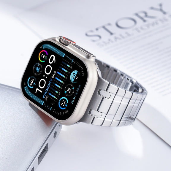 For Apple Watch Series 3 42mm Magnetic Stainless Steel Watch Band(Silver)