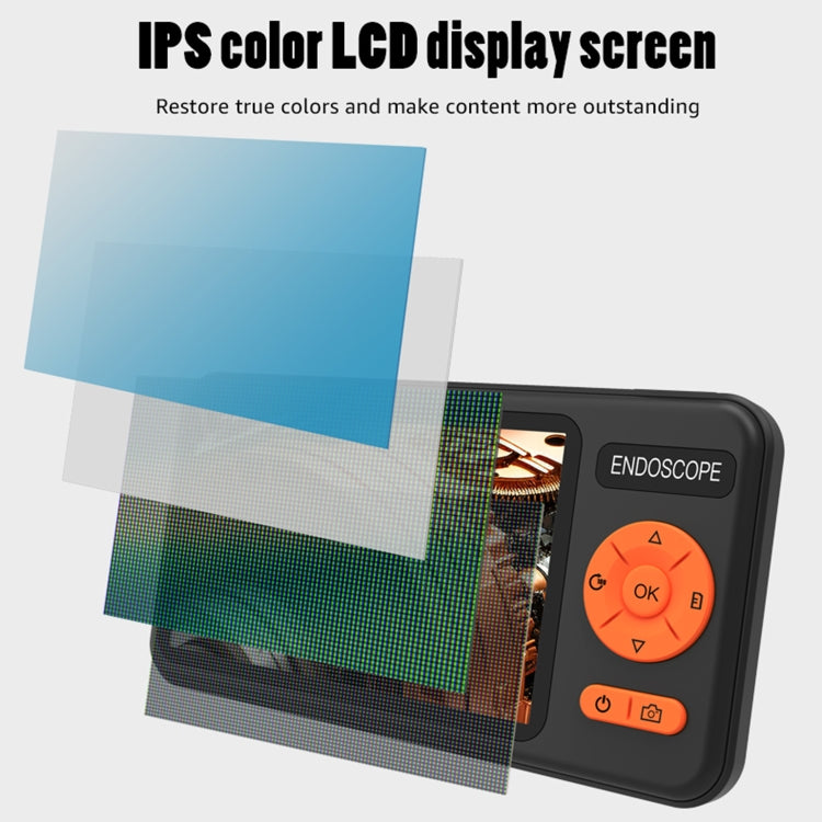 T29 5 inch IPS Screen 7.9mm Dual Lens IP67 Water-resistant Industrial Endoscope With Bracket, Length:1m
