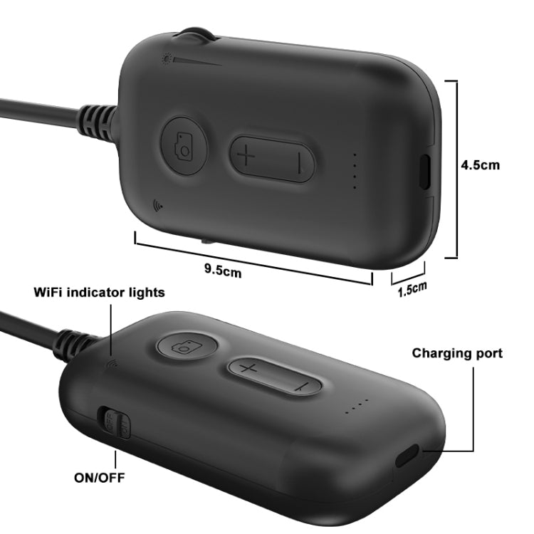 Y15 3.9mm Single Camera WiFi Connected Hard Cable HD Industrial Endoscope, Length:2m(Black)